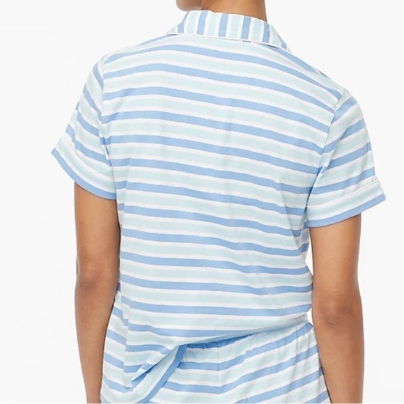 J. Crew Women’s Striped short sleeve knit pajama top AZ146 Blue & White Stripes - Picture 3 of 7